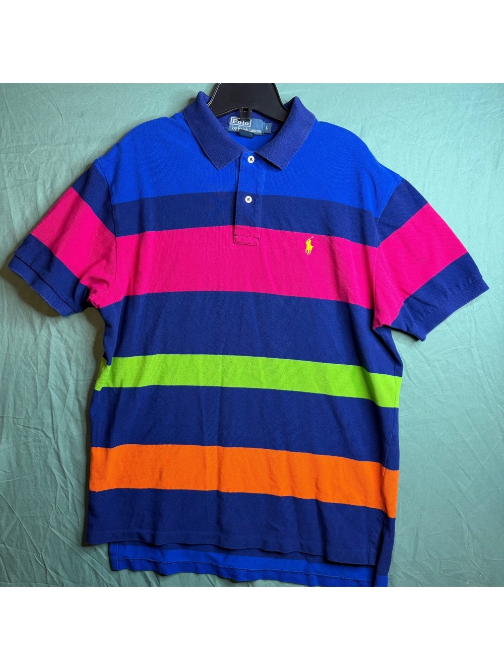 Vintage Polo Ralph Lauren Multi Color Block Style Polo Men’s Sz Large